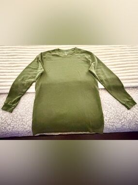 Olive Green Long Sleeve Crewneck Shirt